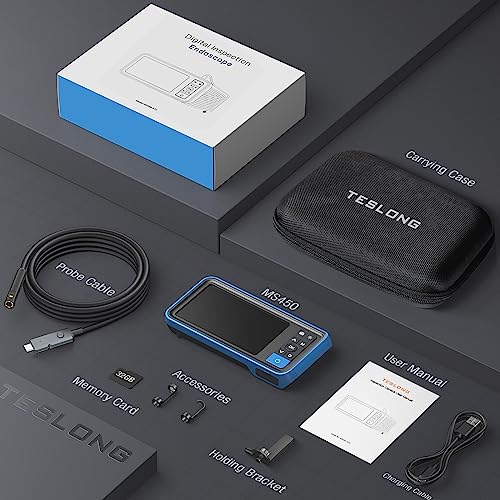 Dual Lens Endoscope with Light, Teslong MS450 Automotive Mechanic Borescope - size: 16.5FT