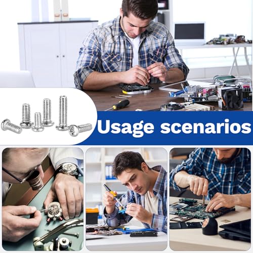 530Pcs 304 Stainless Steel Metric Micro Screws Nuts Assortment, M2.5x4/5/6/8/10mm Sizes, Phillips Pan Head, Fully Threaded Kit for Arduino, RC Models, Electronics, DIY Projects - size: M2.5x4/5/6/8/10- 530 Pcs