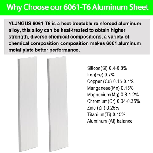 2PCS Aluminum Flat Bar - 1/2"(12mm) x 2" Square Aluminum Bar Stock 12" Long 6061 Aluminum Bar Metal Sheet Plate with Protective Film for Crafting lndustry - size: 12x2x1/2 inch