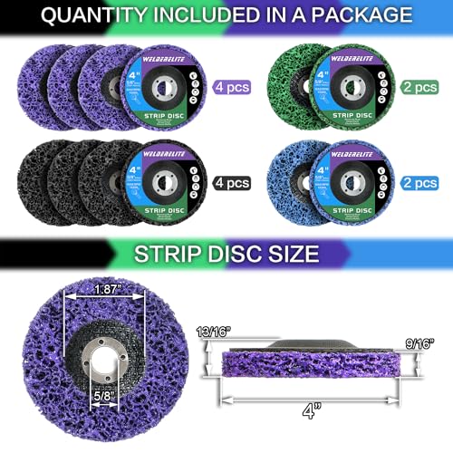 12 Pack 4 Kinds Paint Strip Discs 4" x5/8" Angle Grinder Stripper Wheels for Removing Paint Rust and Oxides of Metal and Wood Surfaces - style: 4 in - 12 pk