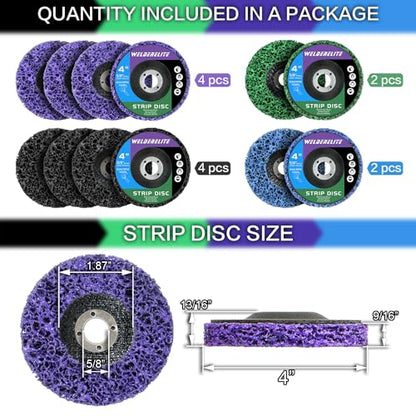 12 Pack 4 Kinds Paint Strip Discs 4" x5/8" Angle Grinder Stripper Wheels for Removing Paint Rust and Oxides of Metal and Wood Surfaces - style: 4 in - 12 pk