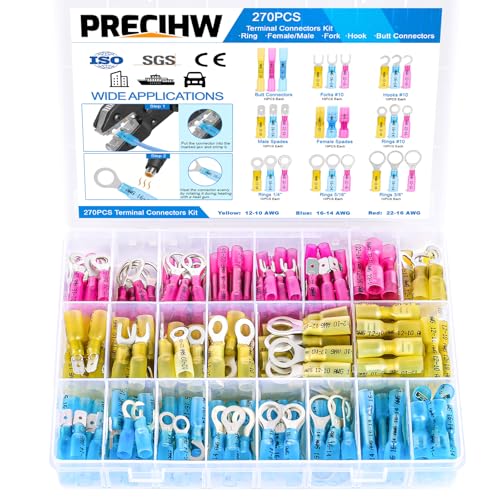270PCS Heat Shrink Wire Connectors Kit, 22-10AWG