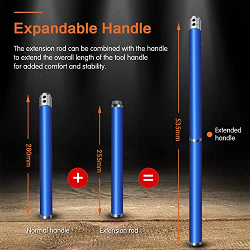 Carbide Tipped Wood Turning Tools Set, Lathe Rougher Finisher Swan Neck Hollowing Tools and Interchangeable Aluminum Alloy Grip Handle with Diamond Round Square Carbide Inserts - color: 6 in 1