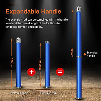 Carbide Tipped Wood Turning Tools Set, Lathe Rougher Finisher Swan Neck Hollowing Tools and Interchangeable Aluminum Alloy Grip Handle with Diamond Round Square Carbide Inserts - color: 6 in 1