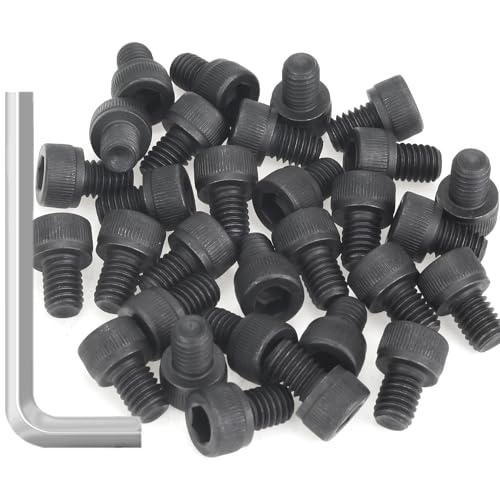 35 Pieces M6 x 8mm Socket Head Cap Screws, Thread Pitch 1.0mm, Sutemribor M6 Black Screws, 12.9 Grade Alloy Steel, Black Oxide Finish, Fully Threaded - size: M6 x 8mm, style: Socket Head