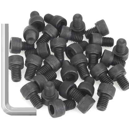 35 Pieces M6 x 8mm Socket Head Cap Screws, Thread Pitch 1.0mm, Sutemribor M6 Black Screws, 12.9 Grade Alloy Steel, Black Oxide Finish, Fully Threaded - size: M6 x 8mm, style: Socket Head