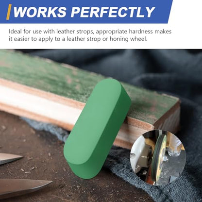 SCOTTCHEN Stropping Compound, 7.4 Oz. Fine Green Buffing Polishing Compound, Leather Strop Compound, Honing Compound for Knife Polishing-3Pack - size: 7.4 Oz. - Fine Green