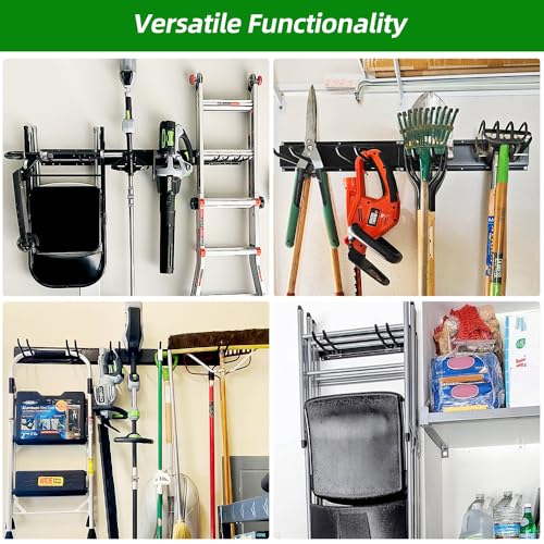 PIYILO Garage Wall Organizer, 48 inches Adjustable Garden Tool Organizer - size: 48 inch 6-Hook