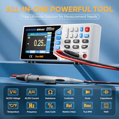 Crenova 30000 Counts True RMS Digital Multimeter, Desktop Bench Multimeter