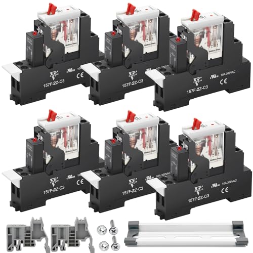 UL Listed 8A Electromagnetic Power Relay Din Rail 8Pin 110/120 AC 6Pcs - color: 8 Pin, size: AC 110V