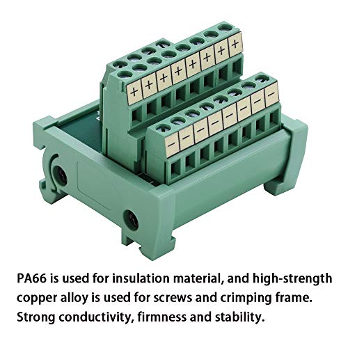 2 in 8 Out 25A DIN Rail Terminal Blocks Distribution Breakout - style: 2 IN 8 OUT