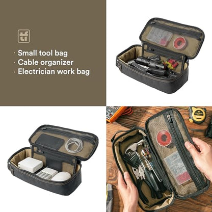 Tufformation Heavy Duty Small Tool Bag Pouch, Utility Organizer Case - color: Black