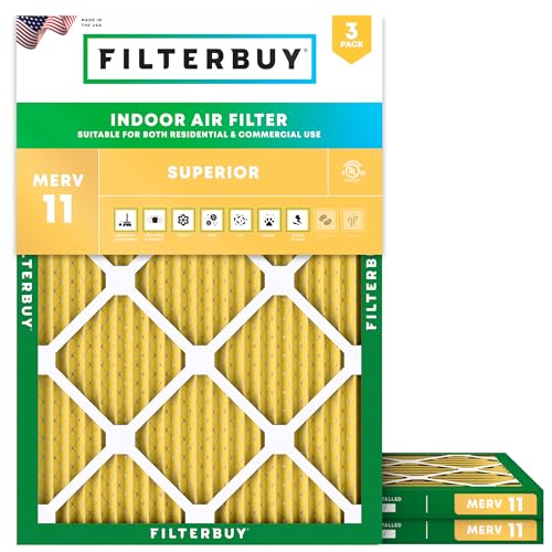 Filterbuy 10x15x1 Air Filter MERV 11 Pet & Allergy Defense (3-Pack) - size: 10x15x1