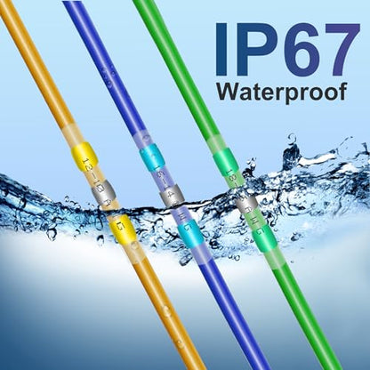 ZIPCCI 180Pcs Solder Seal Wire Connectors - Heat Shrink Butt Connectors Kit, Waterproof Marine Wiring Splice Terminal Gauge, Electrical Crimp, Trailer Wire - Heat Shrink Wire Connectors