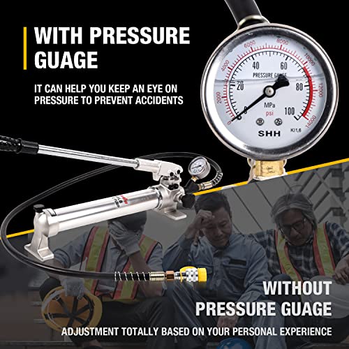 Hydraulic Hand Pump 900cc 10000Psi with Pressure Guage Single Acting Hydraulic Lifting Pump, CP-700LB