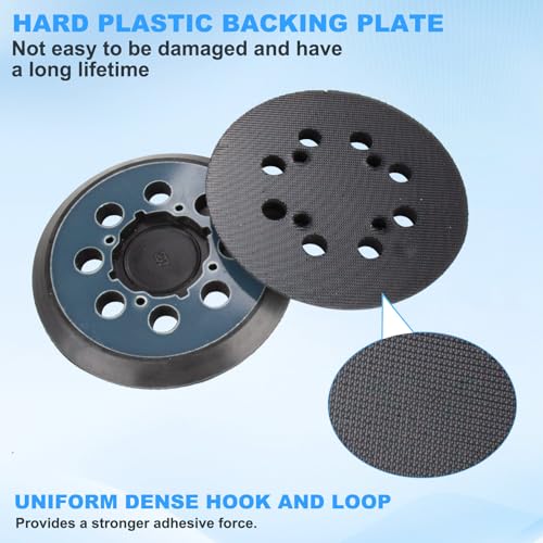 for Dewalt Orbital Sander Replacement Pad: 5 Inch 8 Hole Hook & Loop Pad for Dewalt Orbital Sander DWE6423, DWE6421, DCW210B, N329079 Model 4 Screw Holes 2-Pack