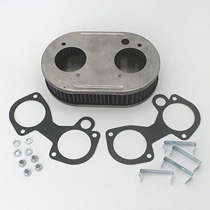 KIPA Air Filter assembly For arbuertor DCOE 40DCOE 45DCOE 48DCOE 40 45 45 mm Stainless Plate washable filter element 1 3/4" Tall With Mounting gasket hardware 56-1310 OEM # 99217.517 99217517
