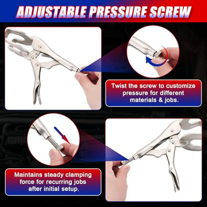 NYXOVA 10" Locking Pliers Set, 2 Pack Metal Welding Clamp