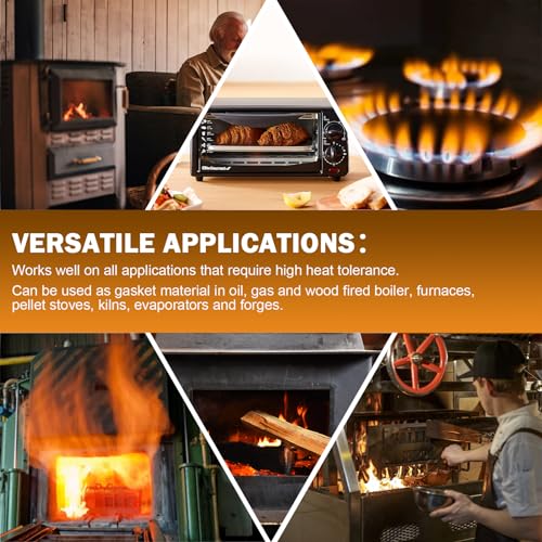 High Temperature Gasket Paper, Ceramic Fibre Furnace Gasket Material Insulation Fireplace Sheet for Pellet Stove, Wood Stove, Boiler, Furnaces, Kiln, Forge DIY Exhaust Gasket, 7"x 10"x1/8"Thick, 8 Pcs