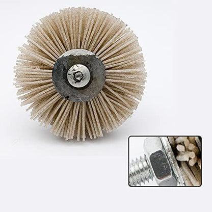 Nylon Filament Abrasive Wire Brush Wheel Grinding Head with 6mm Threaded Shank Cup Brush for Drill Gray 120# - size: Gray 120#