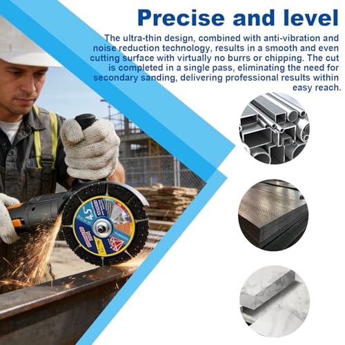 5 Pack Diamond Multi-Purpose Saw Blades, 4.5" Diamond Blade for Angle Grinder, Versatile Cutting Disc for Cutting Tile, Marble, Quartz, Stone, Metal & Plastic, Wet or Dry Use