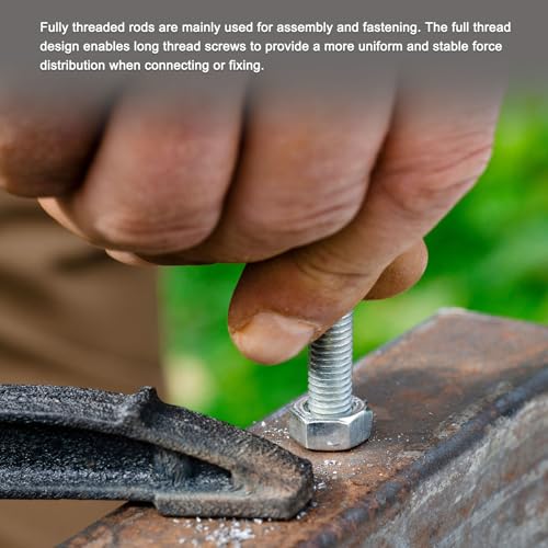 uxcell 3/8"-16 Fully All Threaded Rod, 2 Pcs 304 Stainless Steel Long Threaded Screw 4" Length Right Hand Threads for Furniture Mounting Assembly Fastening - size: 4"