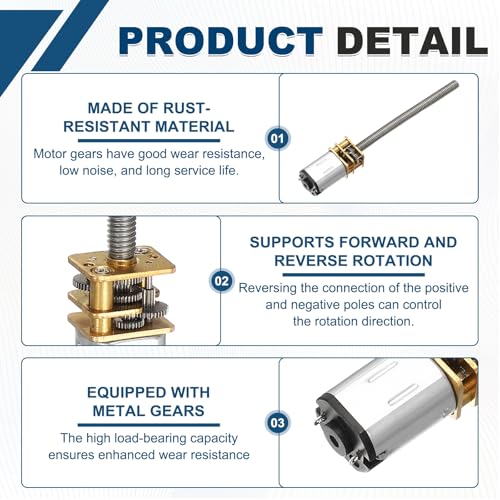 MECCANIXITY 12GF-N20 Low Speed Gear Motor DC 6V 400RPM