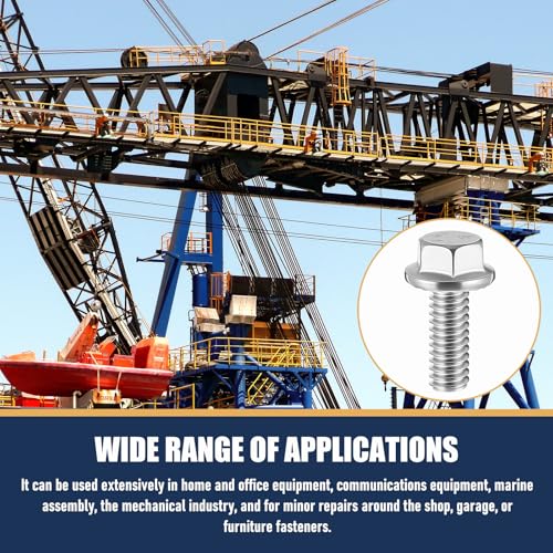 Zonon 50pcs 5/16-18 x 3/4 Inch 304 Stainless Steel Flanged Bolts, Silvery - color: Silvery, size: 5/16-18 x 3/4''