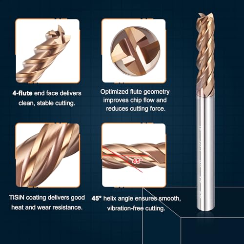 Carbide End Mill 1/8" Dia 1/2" CL 1-1/2" L 1/8" Shank 4 Flute - size: 1/8" Dia - 1/2" CL - 1-1/2" L - 1/8" Shank