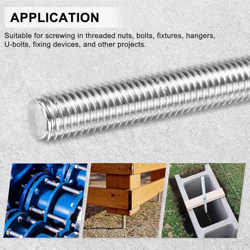 M METERXITY 5-Pack Fully Threaded Rod, M10x150mm 304 Stainless Steel Right Hand Thread Bar Studs for Furniture Anchor Bolts/Clamps/U-Bolts, Metric Threaded Screw - size: M10x150mm