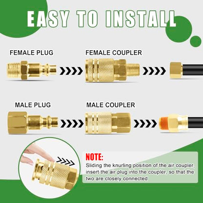 45Pcs 1/4" Air Hose Fittings Coupler & Plug Air Compressor Kit