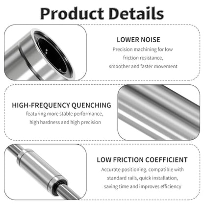4 Pcs LM6LUU Linear Ball Bearings, 6x12x35mm Linear Bearing - size: LM6LUU
