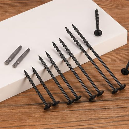 #14 x 2 Inch Lag Screws (124Pcs) 2lb. Structural Wood Screw, Black, Carbon Steel, Washer Head, Rust Resistant epoxy Coated, T30 Torx Bit - color: Black, size: #14 x 2"
