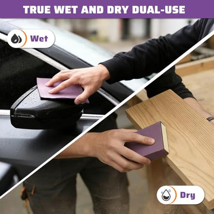 POLIWELL Wet Dry Sanding Sheets 25 PCS 9 x 11 Inch Purple Alumina - style: MIX