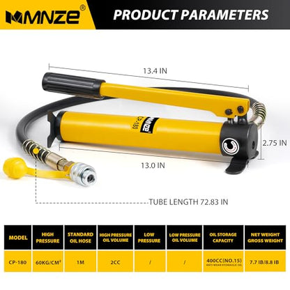 Hydraulic Hand Pump CP-180 High Pressure Portable Manual Hydraulic Pump Hydraulic Lifting Cylinder Jack Pump - size: CP-180 without oil gauge