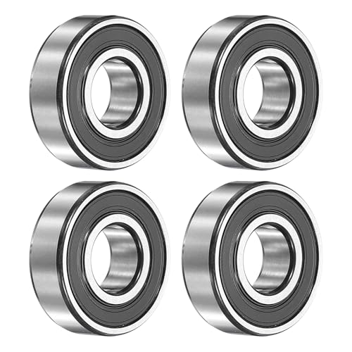 uxcell 4Pcs 6202-2RS Deep Groove Ball Bearings, 15x35x11 mm High Speed Double Rubber Seal Bearings Pre-Lubricated and Stable for Industrial Machinery Repairs 3D Project - size: 6202-2RS(15x35x11 mm)