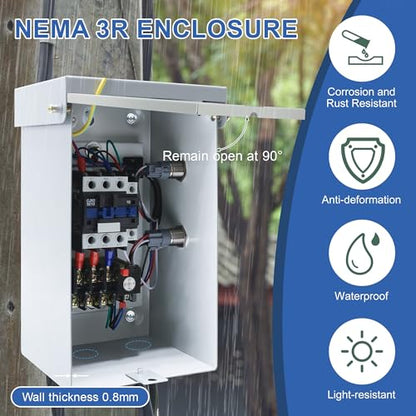 7.2 Hp 1-Phase Magnetic Motor Starter, 220-240 Volt 14-22 Amp - style: Single-phase 22A
