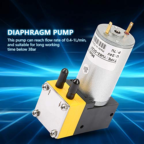 Miniature Diaphragm Vacuum Pump, 24V DC, 3 Bar, Self Priming
