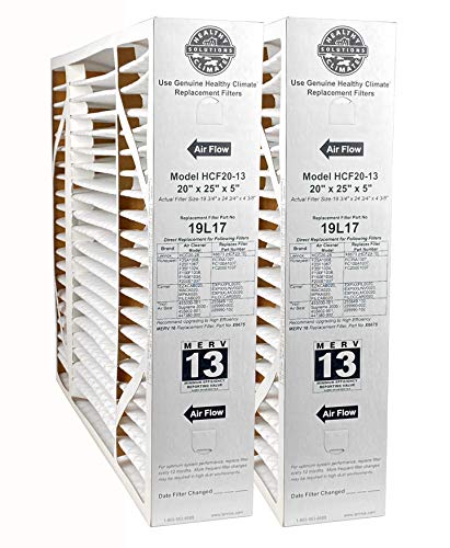 Lennox 19L17-20" x 25" x 5" Healthy Climate HCF20-13 Air Filter, MERV 13 (2-Pack)