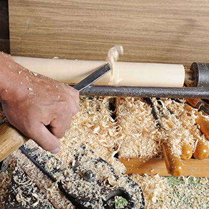 HAUTMEC Professional Wood Turning Chisel 8 pcs Set, Lathe Chisel Set with 2 Skew 1 Spear Point 1 Parting 1 Round Nose & 3 Gouge Tools for Beginners, Hobbyists and Professionals HT0237-WW - style: Crv Blade | Beech Handle