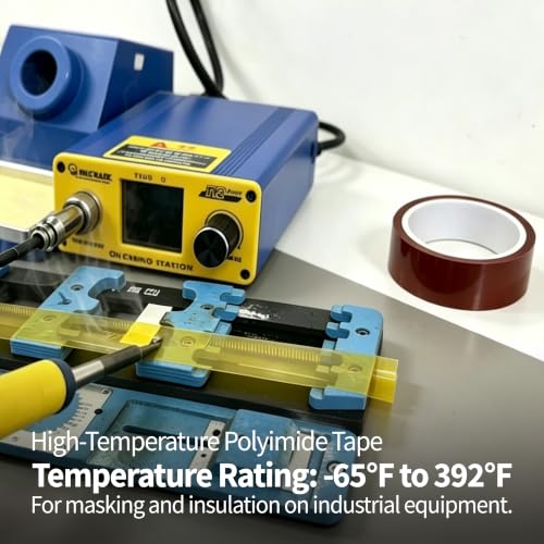 High-Temp Polyimide Tape 3/8" x33Yd, 4Pack, Heat Resistant Tape