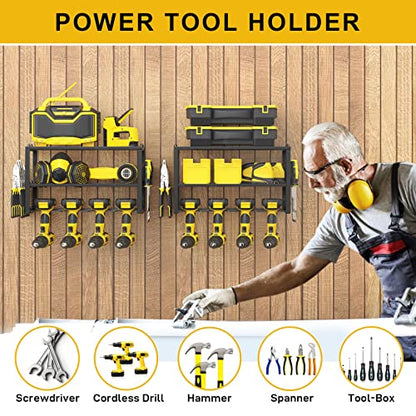 SPACECARE Power Tool Organizer- 2 Pack 3 Layers Rack for 8 Drill Holders - style: 4 Drill Holders B