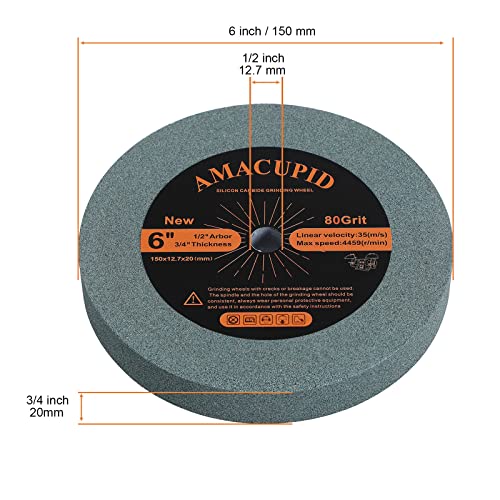 Bench Grinder Wheels 80 Grit 6 inch. Grinding Sharpening Carbide Tools