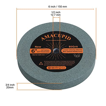 Bench Grinder Wheels 80 Grit 6 inch. Grinding Sharpening Carbide Tools
