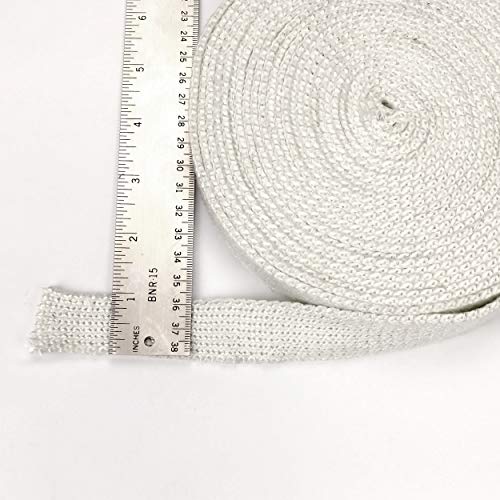 Lynn Manufacturing High Temperature Flat Gasket Tape, 1000F, White, Boiler & Furnace, 1'' x 1/8'' x 25ft, 9460