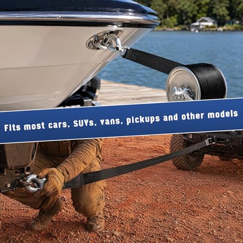 Trailer Winch Strap, 2" x 13.1' 10000 lbs Hand Crank Strap Replacement with Safety Snap Hook, Heavy Duty Strengthened Polyester Emergency Towing Rope for Truck SUV Boat - color: 2"×13.1'
