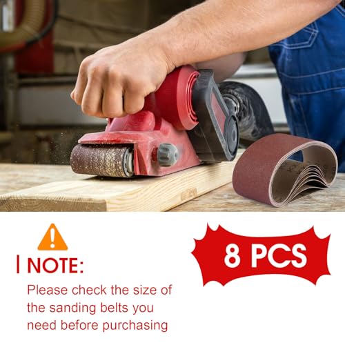 8 Pcs Belt Sander Paper, 3x21 Belt Sander Sanding Belts Sanding Belt - size: 3 x 18 inch