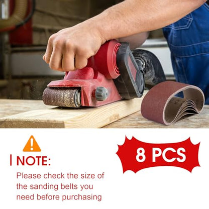 8 Pcs Belt Sander Paper, 3x21 Belt Sander Sanding Belts Sanding Belt - size: 3 x 18 inch