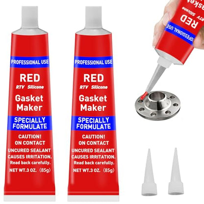 170g RTV Silicone Gasket Maker, Red Silicone Sealant Shockproof and Leakproof, High Temperature Resistant, RTV Sealant Can be Used in Engines, Transmissions, Superchargers and All Types of Gaskets - size: Red