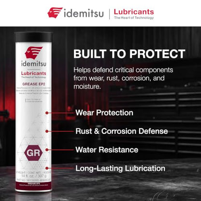 Idemitsu EP2 Red All Purpose Grease NLGI 2 – 14 oz Cartridge, 5 Pack - size: 5 Pack